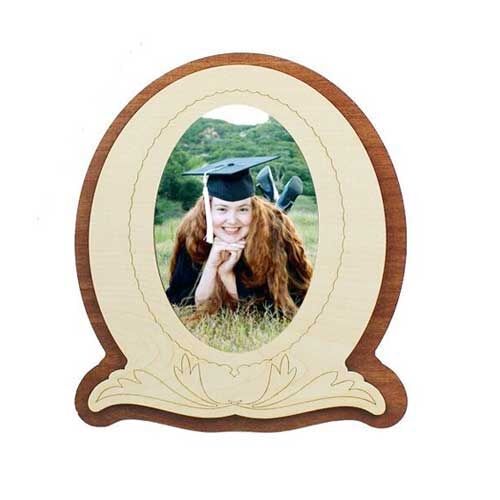 Eko.Ahşap Oval Fotoğraf Çerçevesi 10x15 cm - OFİSOMİ-S