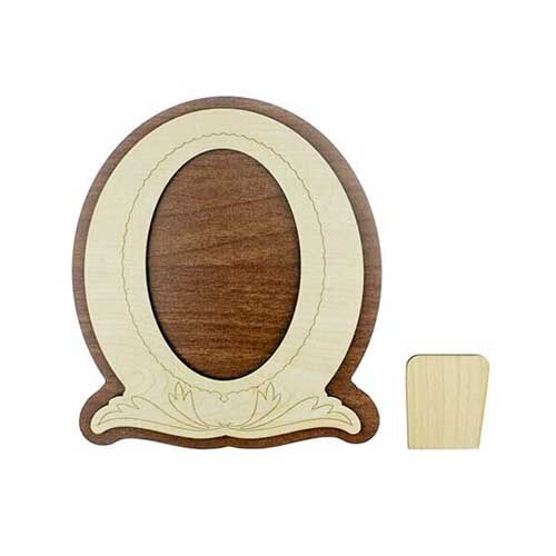 Eko.Ahşap Oval Fotoğraf Çerçevesi 10x15 cm - OFİSOMİ-S (1)