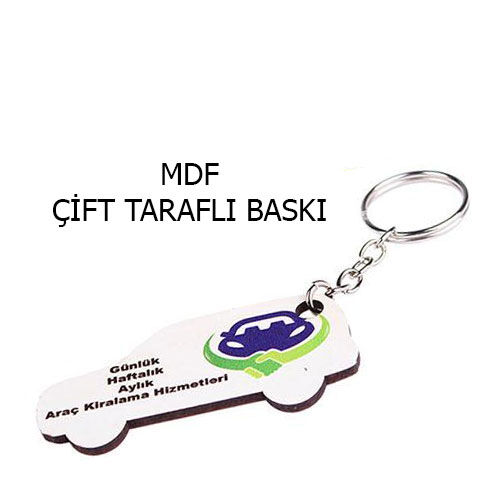 Eko.MDF Çift Taraflı Anahtarlık - Araba - OFİSOMİ-S