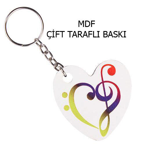 Eko.MDF Çift Taraflı Anahtarlık - Kalp - OFİSOMİ-S