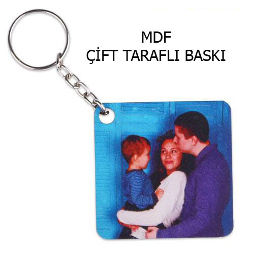 Eko.MDF Çift Taraflı Anahtarlık - Kare - 1