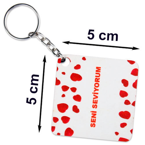 Eko.MDF Çift Taraflı Anahtarlık - Kare - OFİSOMİ-S (1)