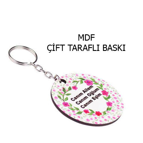 Eko.MDF Çift Taraflı Anahtarlık - Yuvarlak - 3