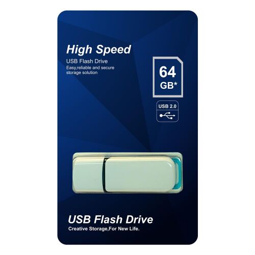 Elba 64GB Plastik Beyaz-Mavi 2.0 USB Flash Bellek - 1