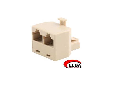 Elba 8P8C Jack- 2X8P8C Jack 2li RJ45 Çokla JK8464 - ELBA