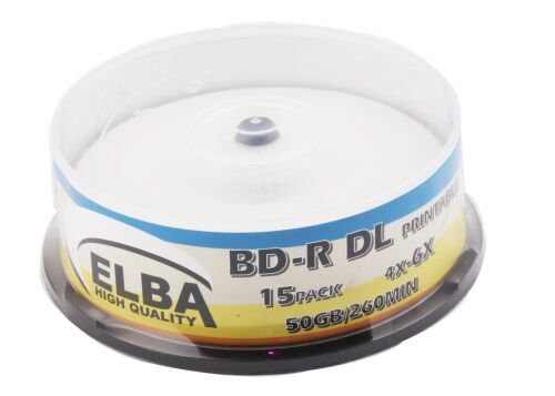 Elba Blu-Ray BD-R 6X 50GB 15Lİ Cake Box Prıntable - 1