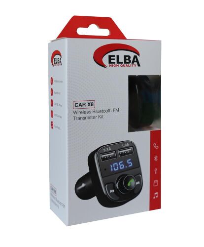 Elba Car X8 2Usb Wireless Bluetooth Fm Transmitter Kit - ELBA