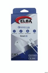 Elba ELB05-PD-25WIOS Beyaz 25W Usb-c Ev Şarj Kafa+1mt Type-c To Lightnıng Kablo PD3.0-QC4.0 Hızlı Ş - 1
