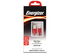 Energizer C12UBMCGRD4 1.2m Flat Micro Kırmızı Usb Kablosu - 1