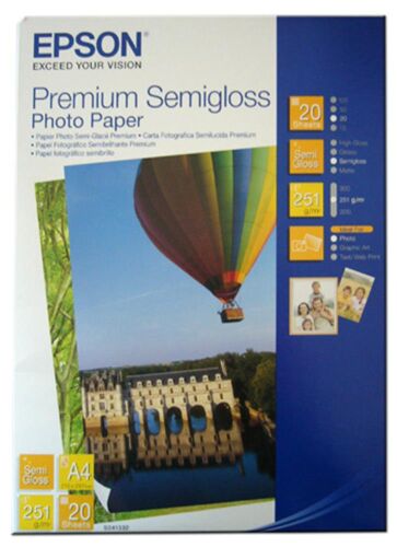 Epson A4 251Gram 20'li Premium Semigloss Fotoğraf Kağıdı S041332 - EPSON