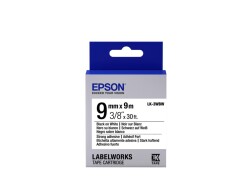Epson LK-3WBW Güçlü Yapışkanlı Beyaz Üzeri Siyah 9mm 9Metre Etiket - 1