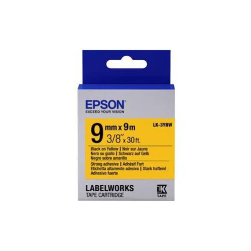 Epson LK-3YBW Güçlü Yapışkanlı Sarı Üzeri Siyah 9mm 9Metre Etiket - EPSON