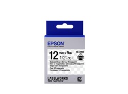 Epson LK-4TBN Şeffaf Üzeri Siyah 12mm 9Metre Etiket - 1