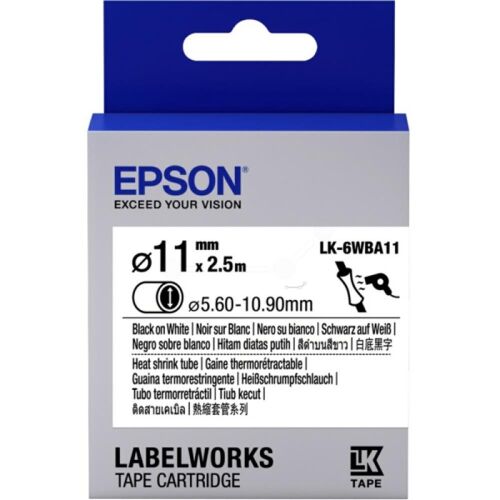 Epson LK-4WBA5 Beyaz Üzeri Siyah Makaron (3-5,7 mm çap) 2,5Metre - 1