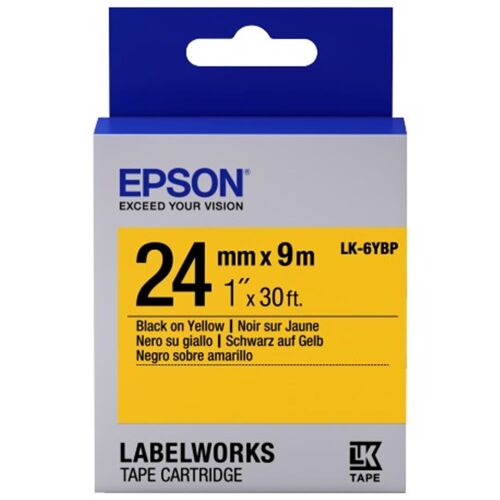 Epson LK-6YBP Pastel Sarı Üzeri Siyah 24mm 9Metre Etiket - 1