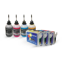Epson T1621-1624 Muadil Kolay Dolan Kartuş Seti (Dolu 4 Adet Kartuş ve 4 Renk Mürekkep) - 1