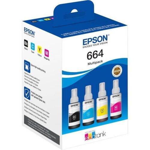 Epson T6646 Cyan-Magenta-Yellow-Black Mavi-Kırmızı-Sarı-Siyah 4lü Multipack Kartuş - EPSON