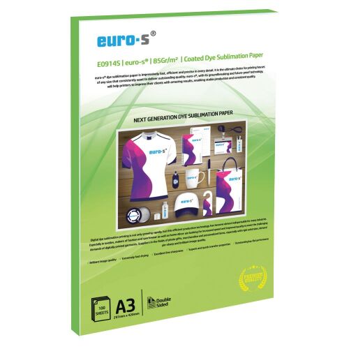 Euro-S 85Gr/m² 100 Yaprak A3 Süblimasyon Transfer Baskı Kağıdı - 1