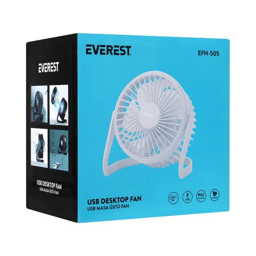 Everest EFN-505 Masaüstü Beyaz Usb Fan (145mmx141mmx105 mm) - EVEREST