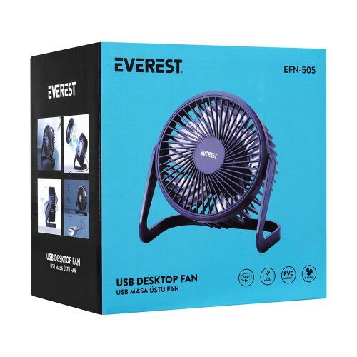 Everest EFN-505 Masaüstü Lacivert Usb Fan (145mmx141mmx105 mm) - 2