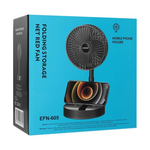 Everest EFN-605 Masaüstü Şarj Edilebilir Siyah 800mAh Usb Fan - EVEREST