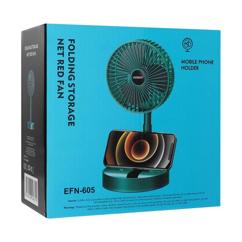 Everest EFN-605 Masaüstü Şarj Edilebilir Yeşil 800mAh Usb Fan - EVEREST