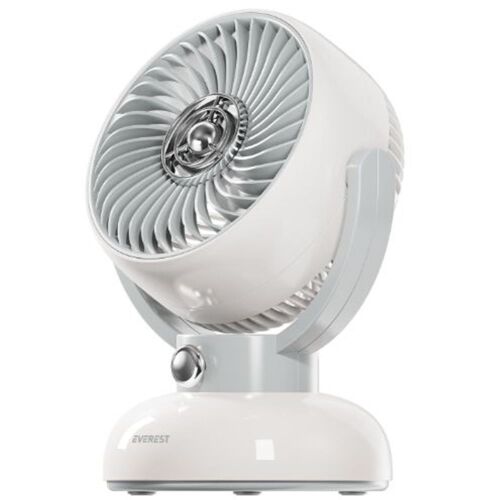 Everest EFN12 Krem 1200mAh 3 Hız Kademe Led Işıklı Retro Masaüstü Usb Fan - EVEREST