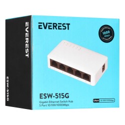 Everest EVERLINK ESW-515G 5 Port 10-100-1000Mbps Gigabit Ethernet Masaüstü Ethernet Switch Hub - 1