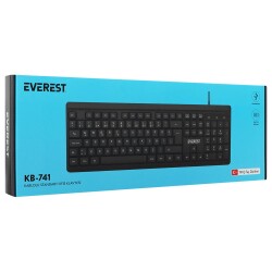Everest KB-741Q Siyah-Gri USB 2 Metre Bakır Kablolu Usb Q Klavye - 1