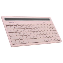 Everest KB-BT82 Pembe-Gri Bluetooth Ultra İnce+Şarjlı Q Mac-Win-Android-Ios Uyumlu Kablosuz klavye - 1