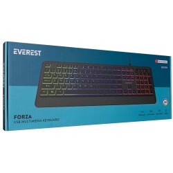 Everest KB-R59 FORZA Siyah Usb Rainbow Backlight klavye - 2