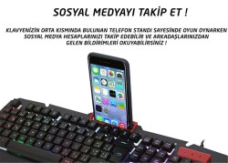 Everest KB-R800 METAFOR USB Gökkuşağı Aydınlatmalı Q Metal Yüzey Gaming Oyuncu Klavyesi - 2