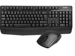 Everest KM-3335 Siyah Ikisi bir arada 2 in 1 Kablosuz Q Multimedia Klavye + Mouse Set - 1