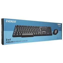 Everest KM-6852 Siyah Usb Kablosuz Combo Q Standart Klavye + Mouse Set - 1