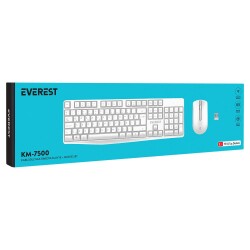 Everest KM-7500 Beyaz Kablosuz Q Multimedia Klavye + Mouse Set - 2