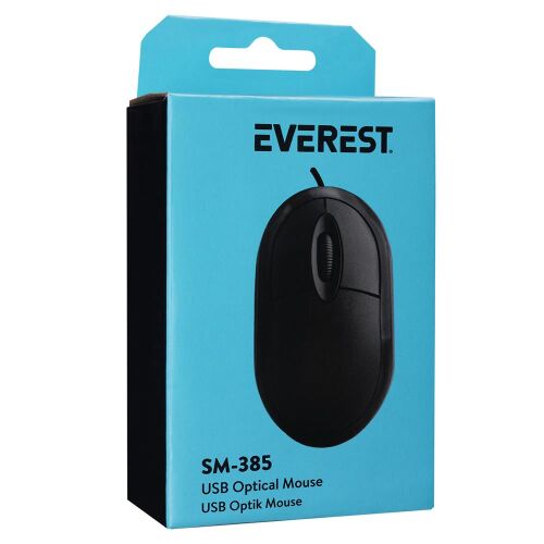 Everest SM-385 K 1.9M Bakır Kablolu USB Siyah 1000dpi Optik Mouse - 1