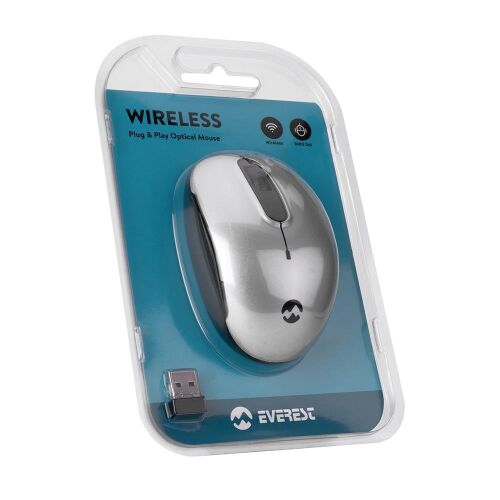 Everest SMW-666 Gümüş USB 2.4 GHZ Optik Kablosuz Mouse 1500Dpı - 1