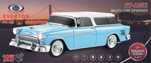 EVERTON RT-1941 Lacivert Arabalı Bluetooth Fm-Usb-Tf-Aux Şarjlı Nostaljik Radyo - 1