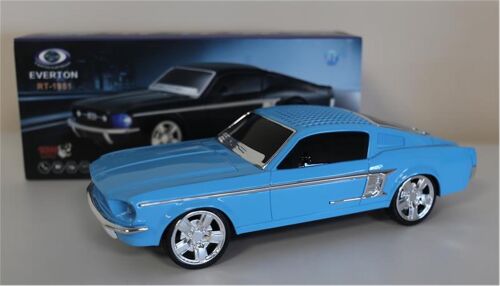 EVERTON RT-1951 Mavi (Blue) Arabalı Bluetooth Fm-Usb-Tf-Aux Şarjlı Nostaljik Radyo - 1