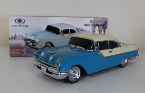 EVERTON RT-1954 Mavi Arabalı Bluetooth Fm-Usb-Tf-Aux Şarjlı Nostaljik Radyo - 1