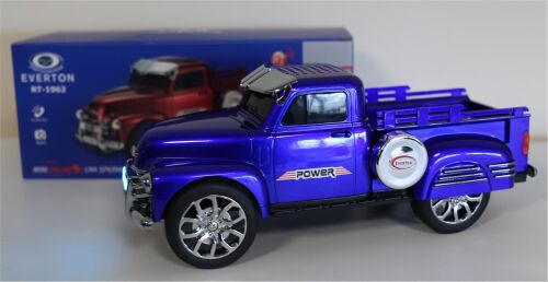 EVERTON RT-1962 Mavi (Blue) Arabalı Bluetooth Fm-Usb-Tf-Aux Şarjlı Nostaljik Radyo - 1
