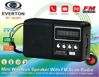 Everton Rt-303Bt Fm-Usb-Tf Şarjlı Dijital Göstergeli Radyo - 1
