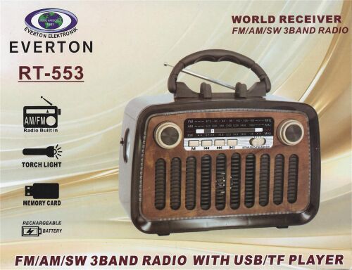 Everton Rt-553 Bluetooth Fm-Usb-Tf-Aux Şarjlı Nostaljik Radyo - 1
