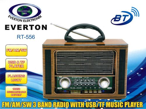 Everton Rt-556 Bluetooth Fm-Usb-Tf-Aux Şarjlı Nostaljik Radyo - EVERTON