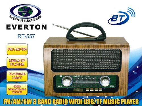 Everton Rt-557 Bluetooth Fm-Usb-Tf-Aux Şarjlı Nostaljik Radyo - EVERTON