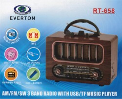 Everton Rt-658 Bluetooth Fm-Usb-Tf-Aux Şarjlı Nostaljik Radyo - 1