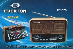 Everton Rt-675 Bluetooth Fm-Usb-Tf-Aux Şarjlı Solar Nostaljik Radyo - 1