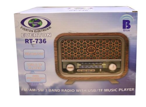 Everton RT-736 Bluetooth-USB-SD-FM Şarjlı Nostaljik Radyo - EVERTON (1)