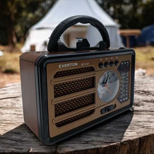Everton RT-737 Bluetooth Usb-Micro Sd Solarlı Saatli Nostaljik Radyo - 1