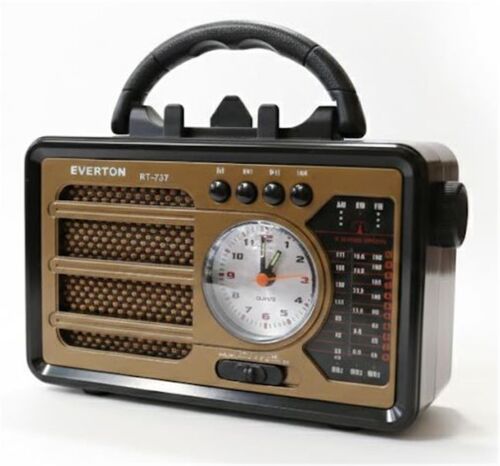 Everton RT-737 Bluetooth Usb-Micro Sd Solarlı Saatli Nostaljik Radyo - 4